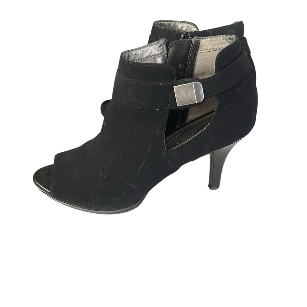 LifeStride Soft System Violet Open Toe Black Heeled Shoe Bootie Women's Size 9